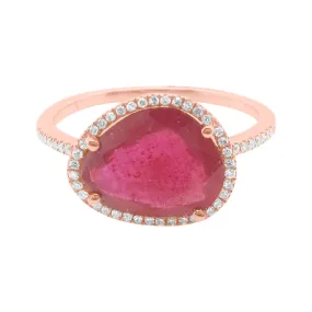 14K GOLD DIAMOND CARA RUBY RING