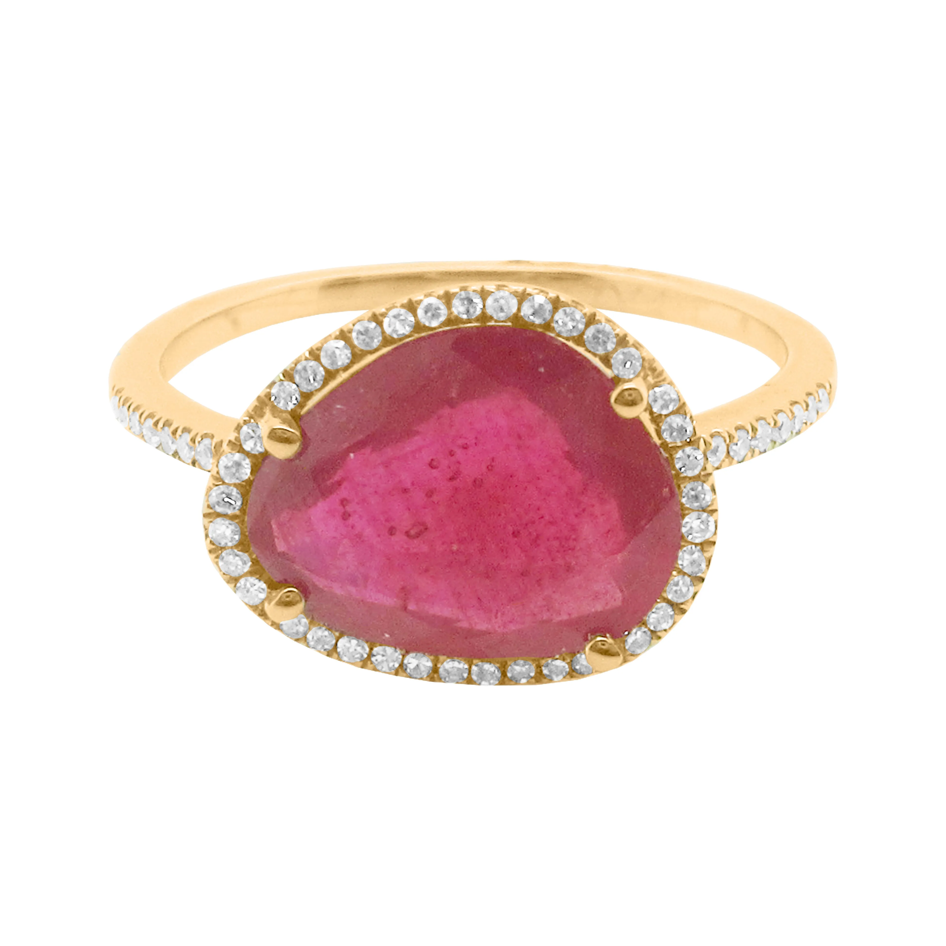 14K GOLD DIAMOND CARA RUBY RING