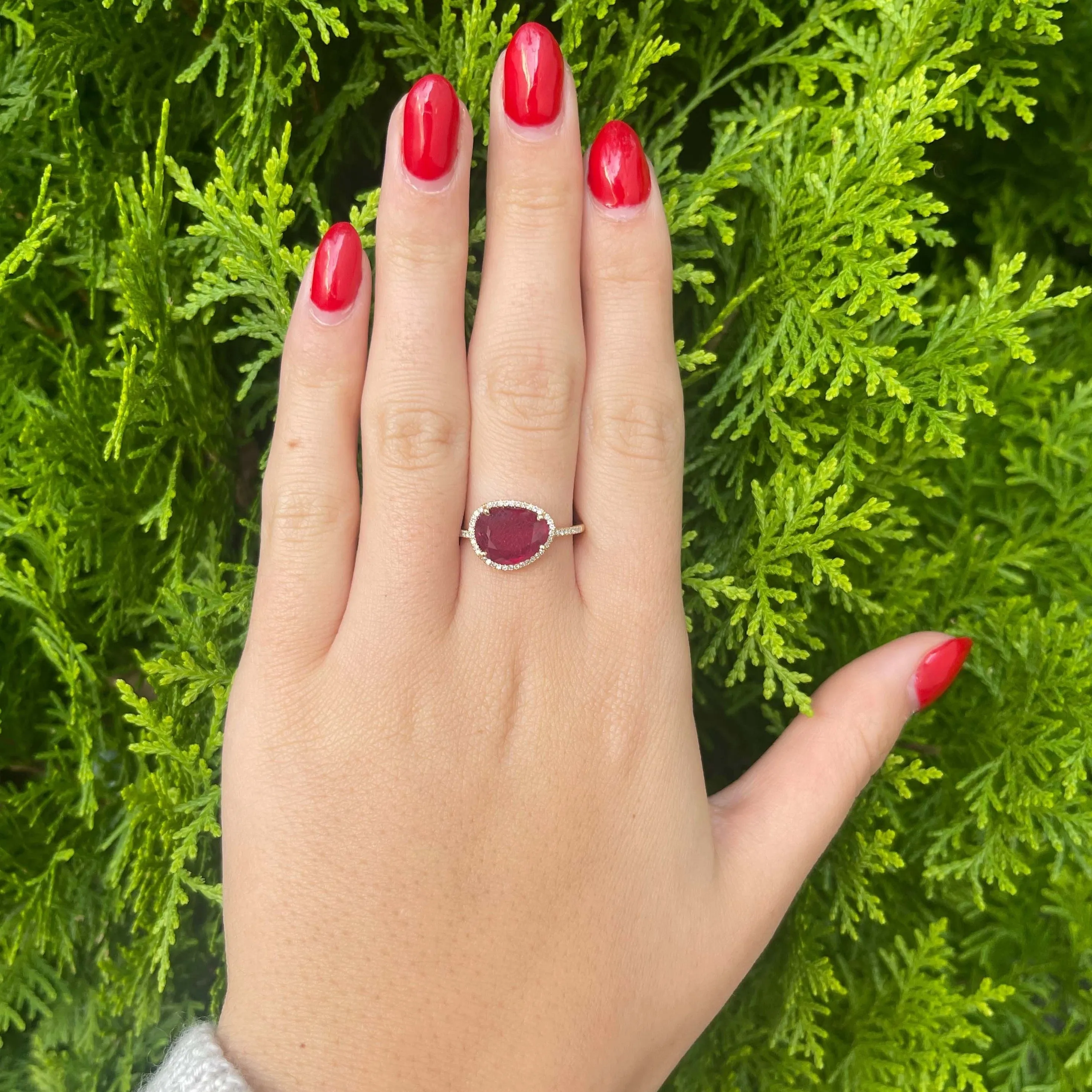 14K GOLD DIAMOND CARA RUBY RING