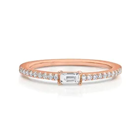 18kt Rose Gold Baguette Pavè Diamond Band