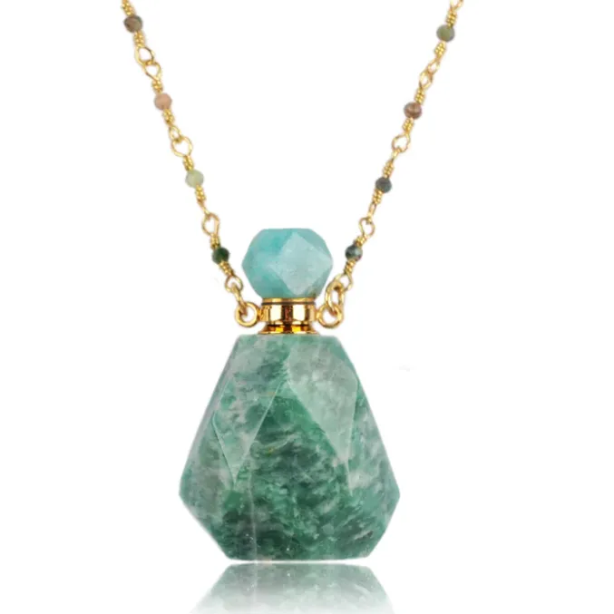 Amazonite Perfume Bottle Necklace