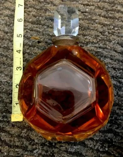 Antique Faceted Crystal Perfume Bottle Unopened From France