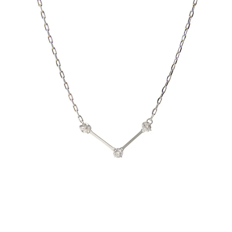 Bar with Clear crystal Necklace