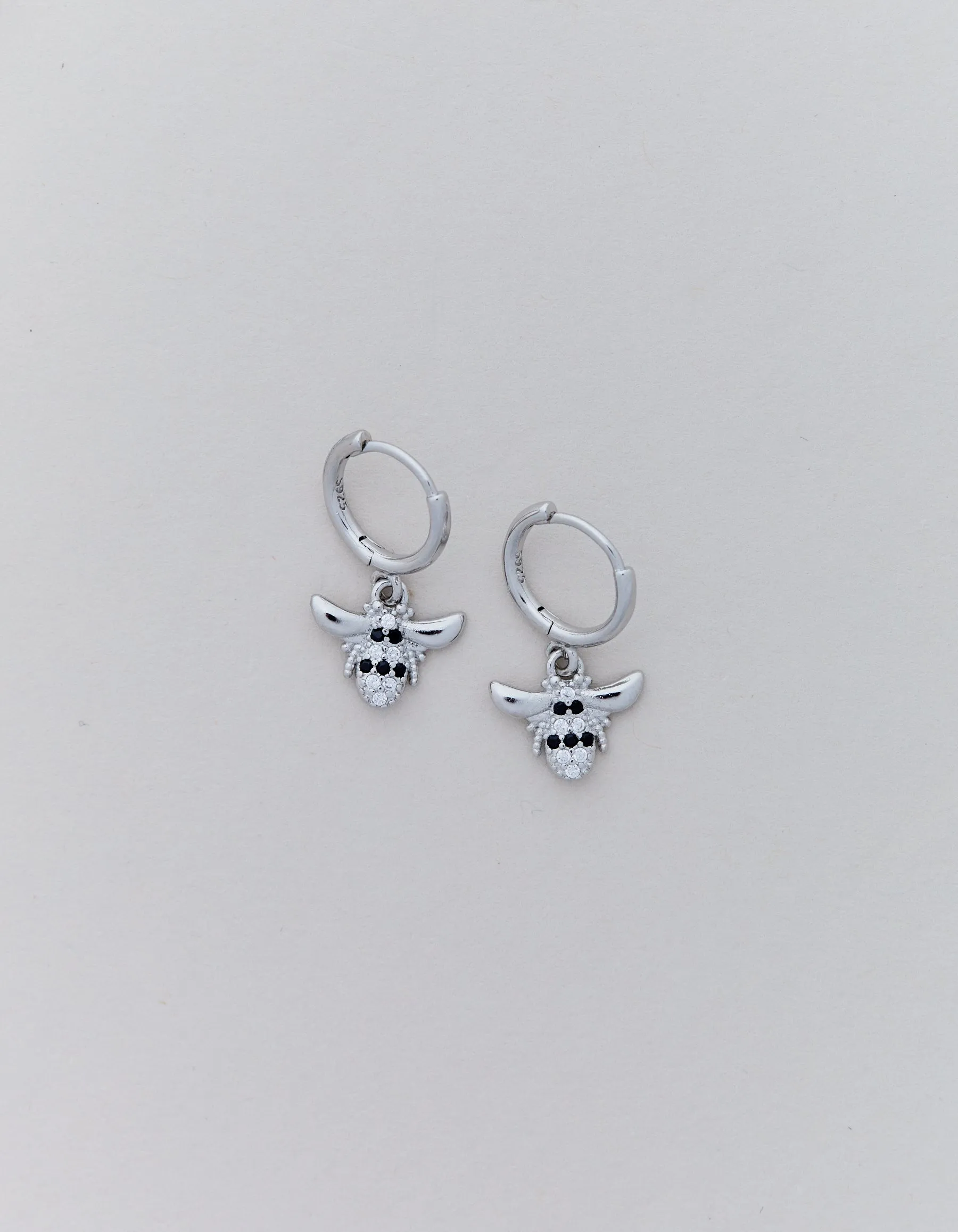 BEE MINI HOOPS SILVER