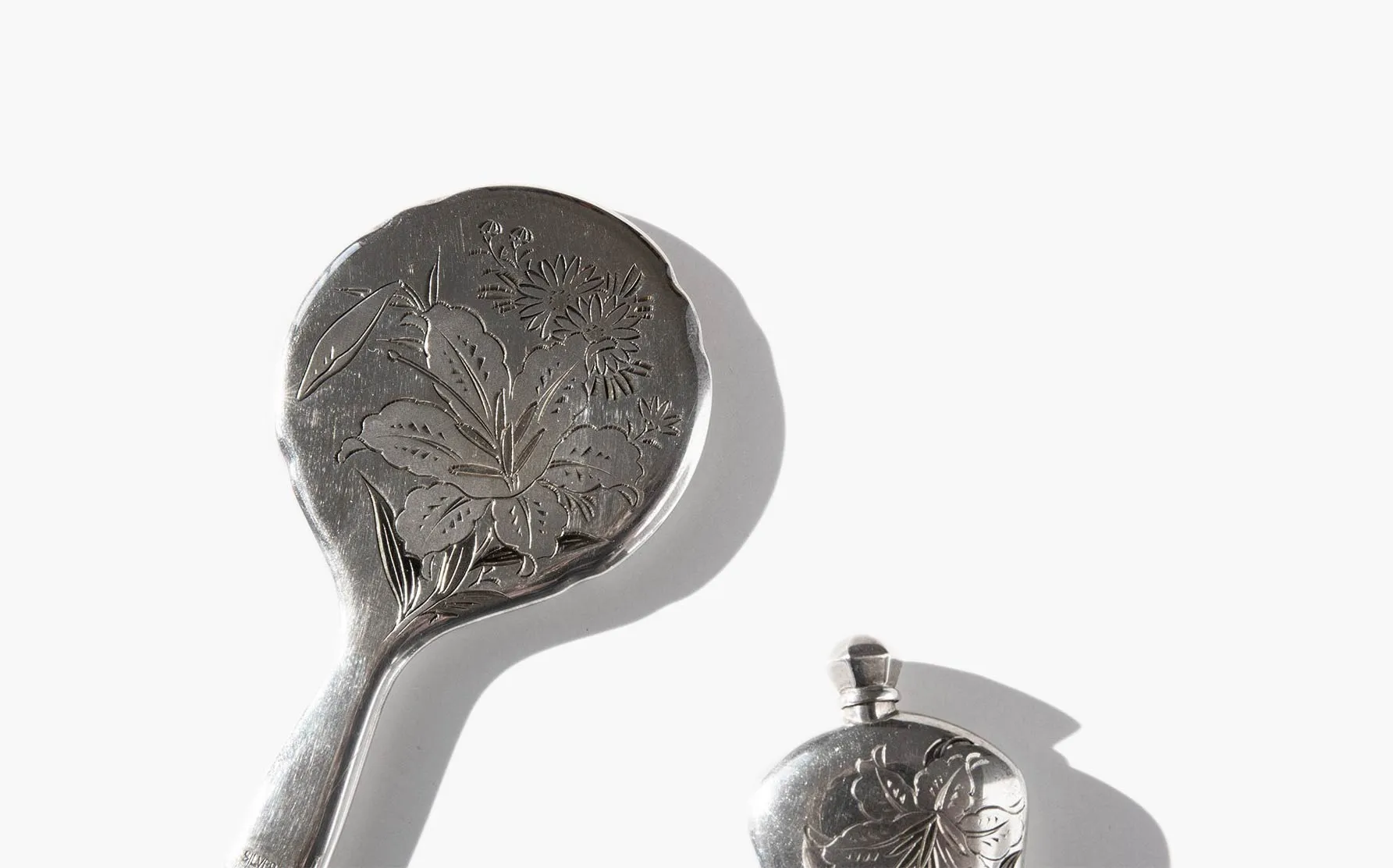 Bijin Sterling Silver Mirror and Perfume Bottle