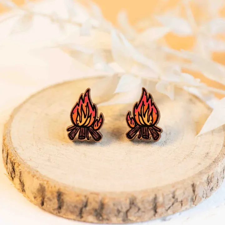 Campfire Hand Painted Earrings