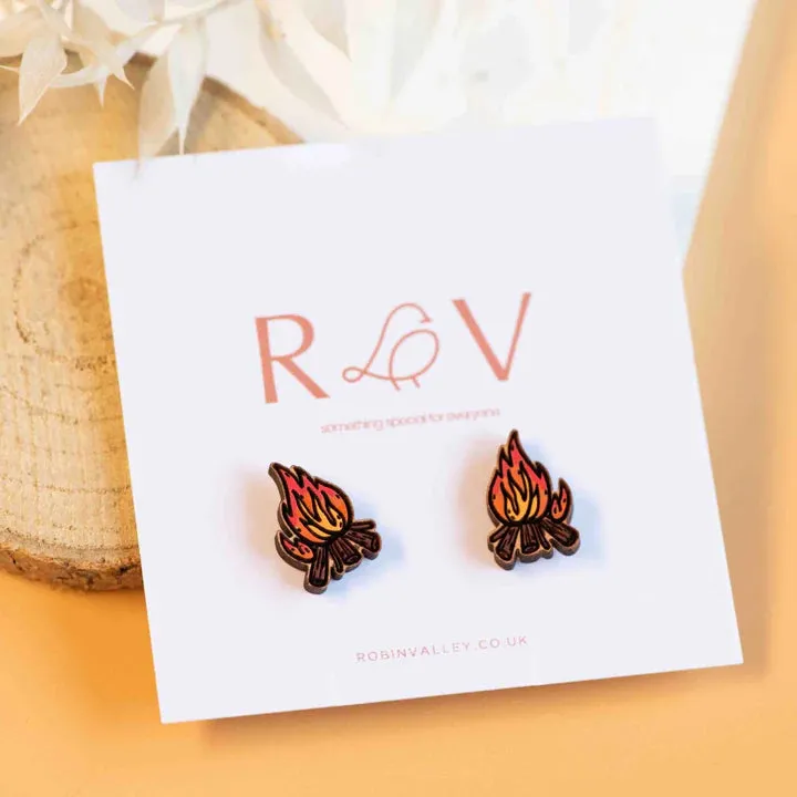 Campfire Hand Painted Earrings