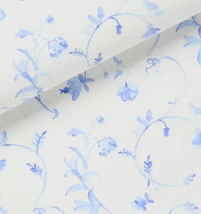 Clay Coated Wallpaper - Blue Botanical