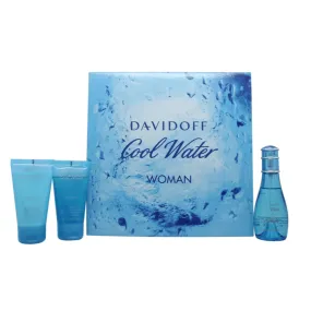 Davidoff Cool Water Woman Eau de Toilette Women's Perfume Gift Set (50ml) with 50ml Shower Gel   50ml Body Lotion