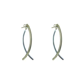 Fish Tail Gold & Sliver Sterling Sliver Studs