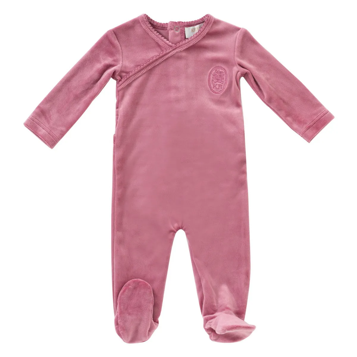 footie crest velour - rose