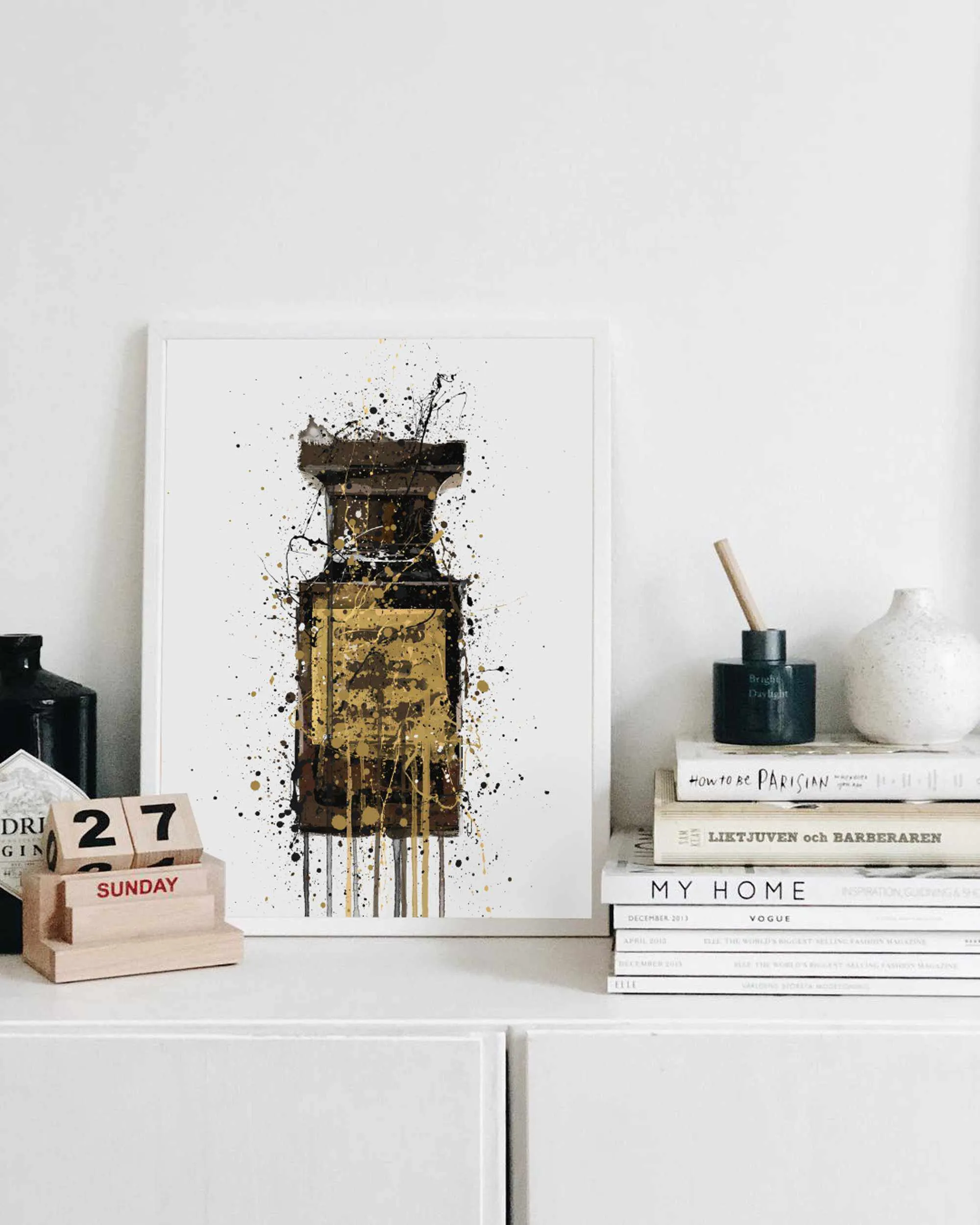 Fragrance Bottle Wall Art Print 'Obsidian'