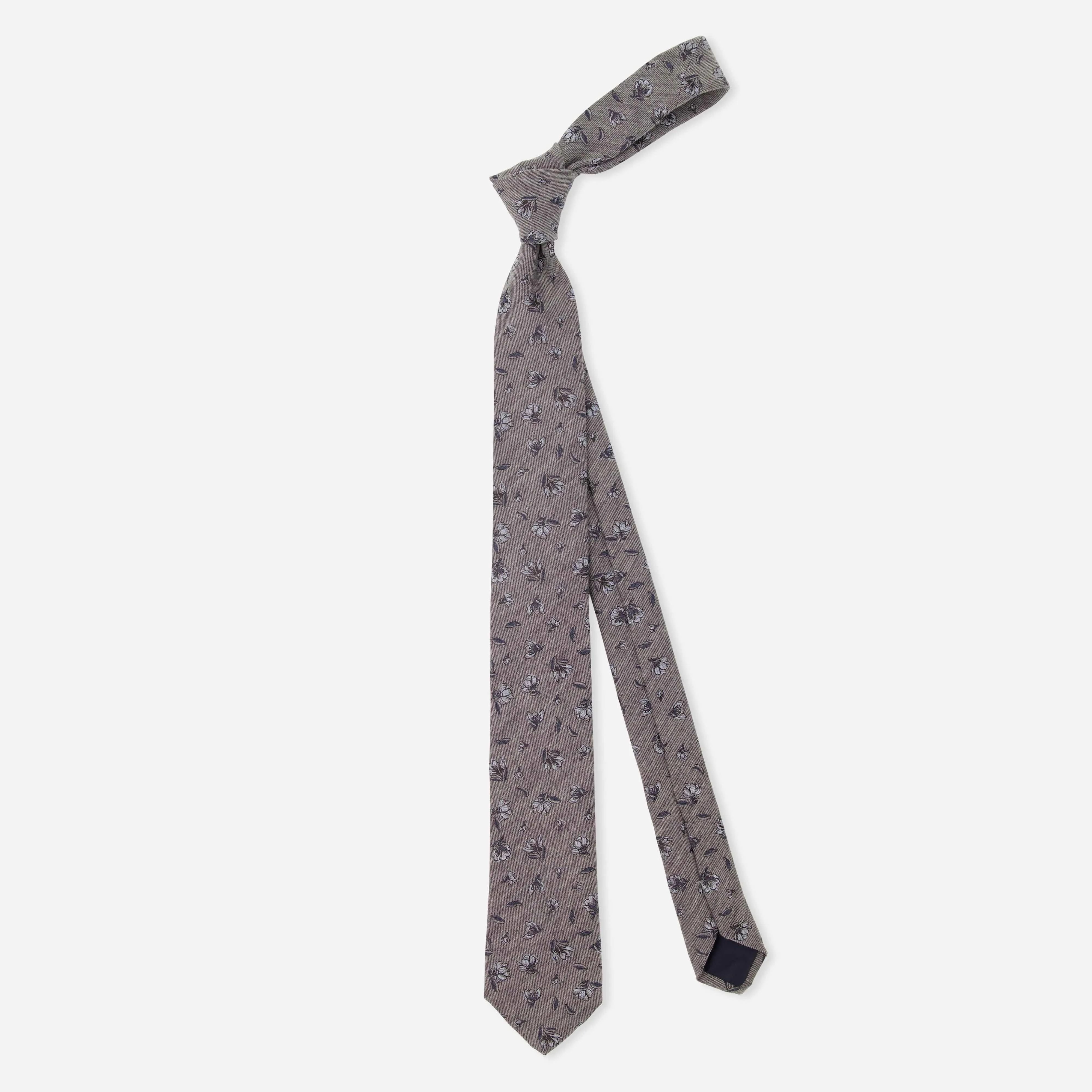 Grazioso Floral Grey Tie