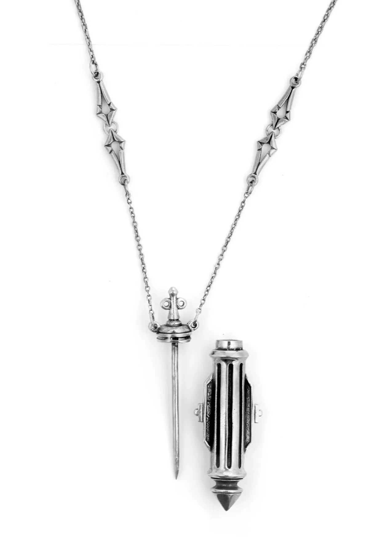 Hilmer x Sparrow Nouveau Perfume Bottle Necklace - white brass