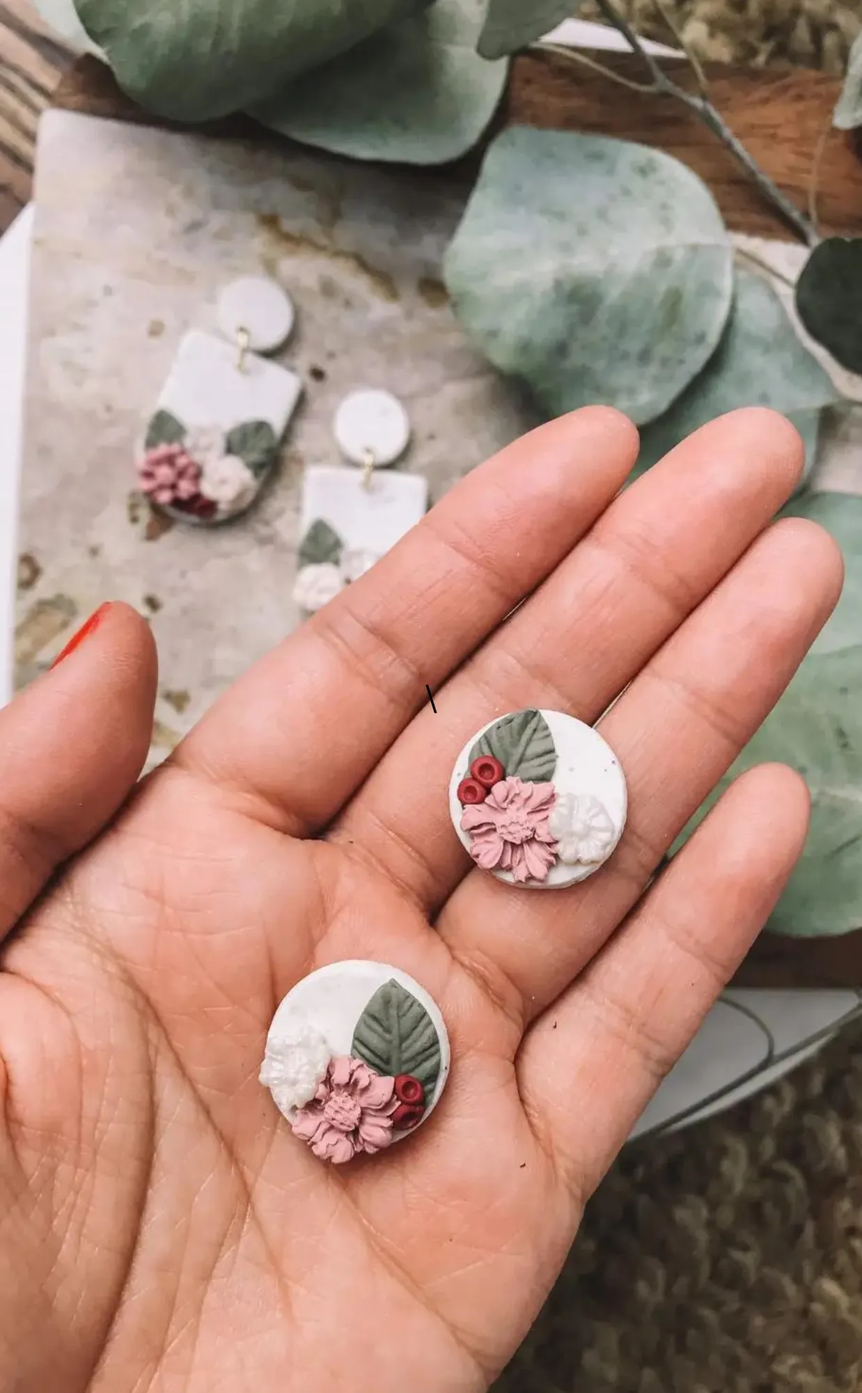 Kayleigh Polymer Clay Floral Studs