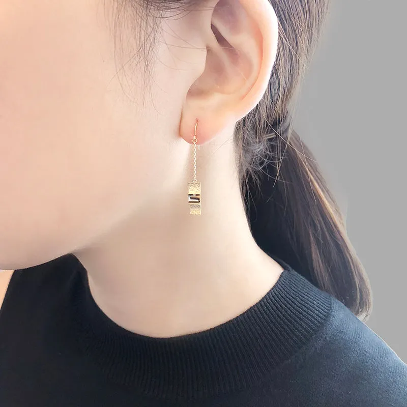 Triple Mini Square 18K Gold earrings