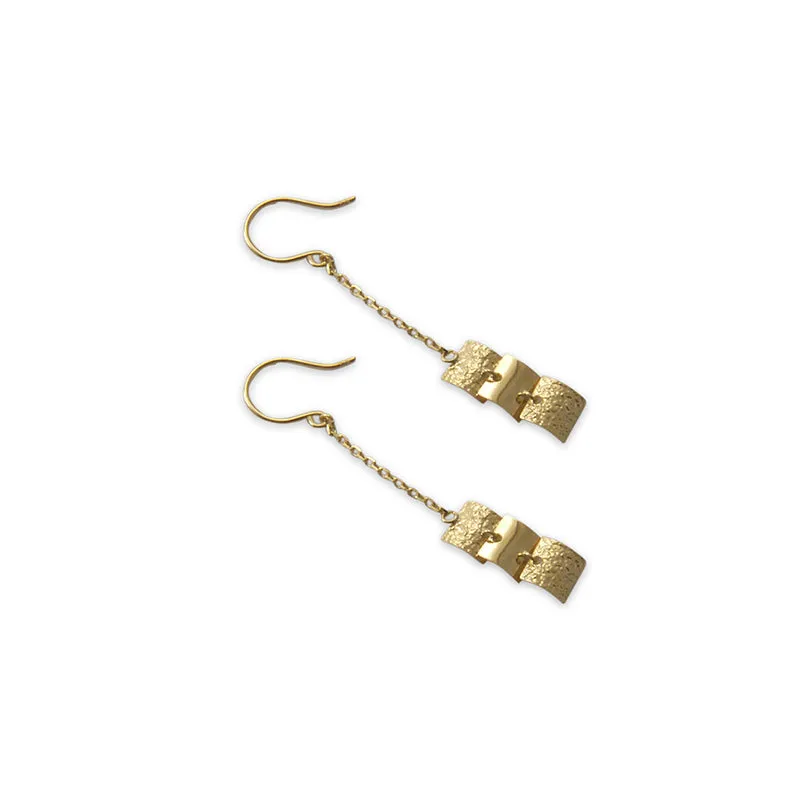 Triple Mini Square 18K Gold earrings