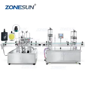 ZONESUN ZS-FAL180X Full Automatic Vacuum Liquid Perfume Aluminium Spayer Pump Bottle Filling Capping Machine Line