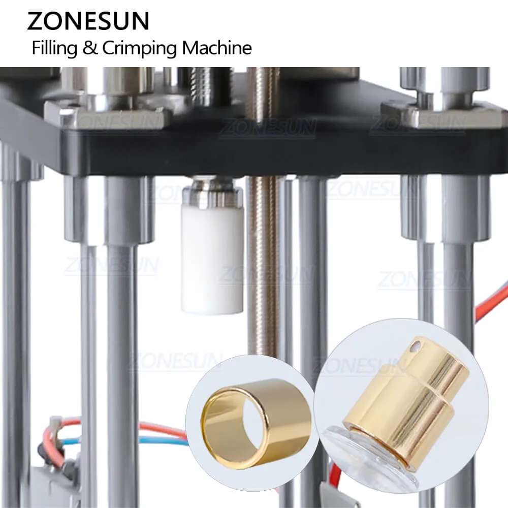 ZONESUN ZS-FAL180X Full Automatic Vacuum Liquid Perfume Aluminium Spayer Pump Bottle Filling Capping Machine Line