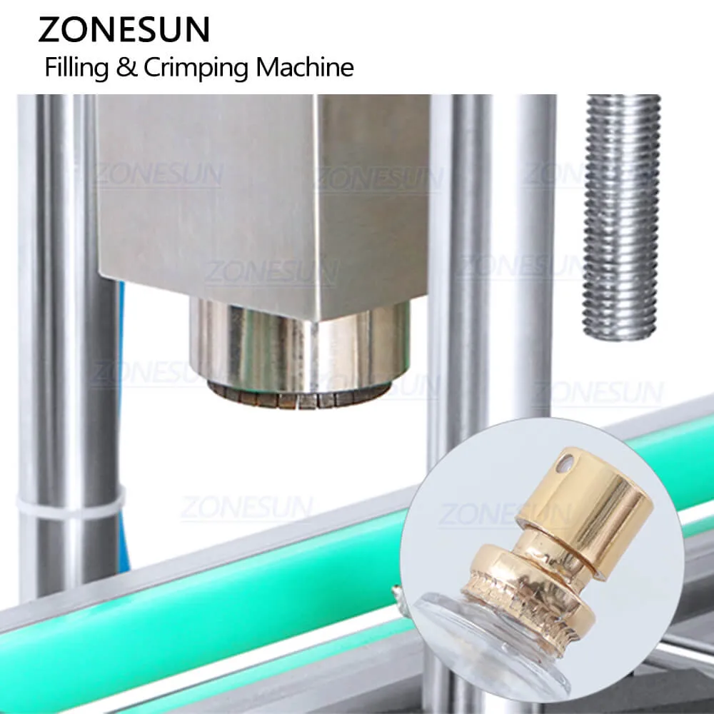 ZONESUN ZS-FAL180X Full Automatic Vacuum Liquid Perfume Aluminium Spayer Pump Bottle Filling Capping Machine Line