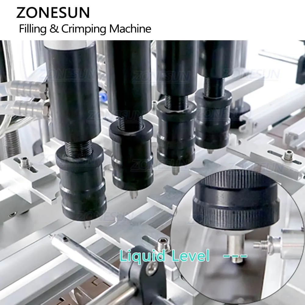 ZONESUN ZS-FAL180X Full Automatic Vacuum Liquid Perfume Aluminium Spayer Pump Bottle Filling Capping Machine Line