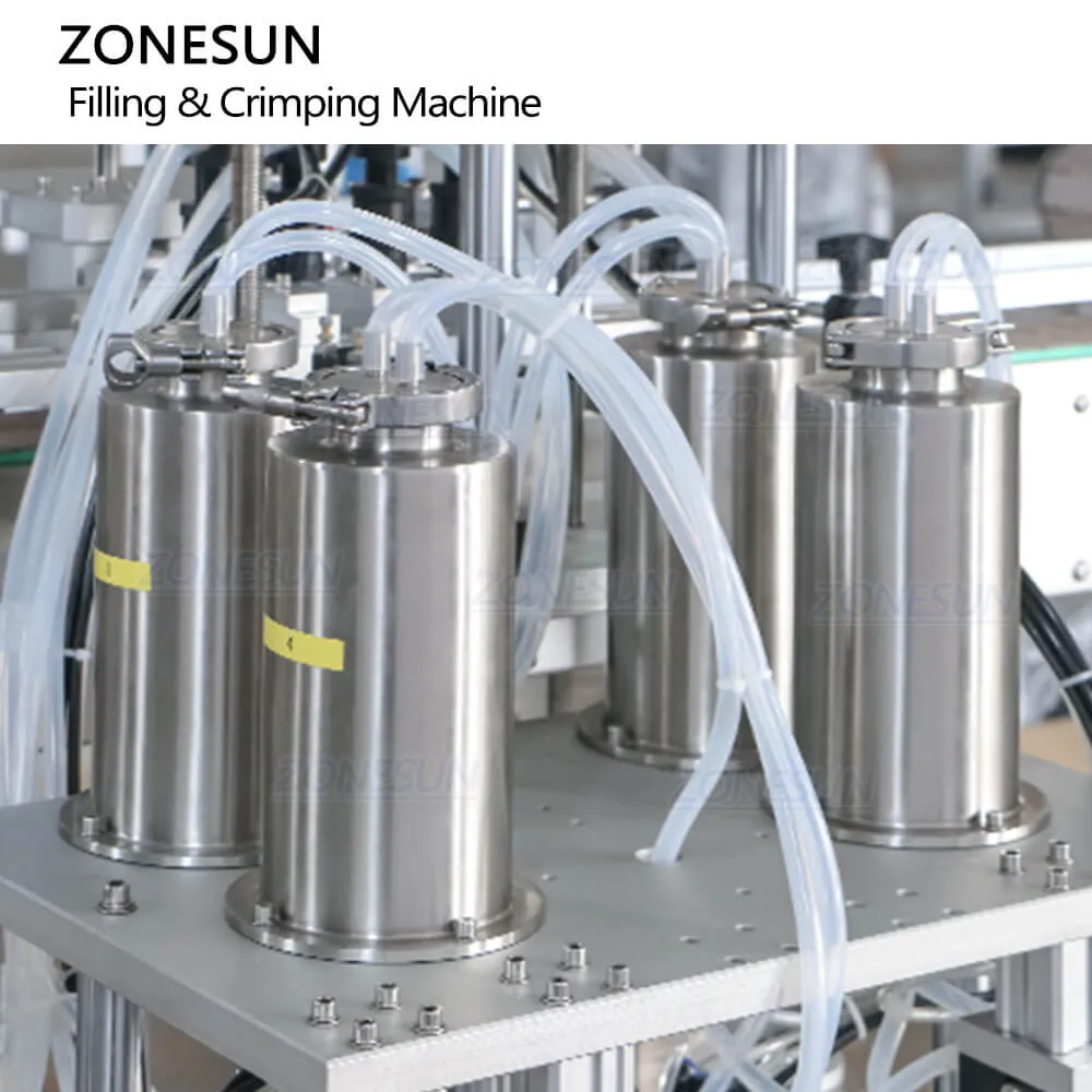 ZONESUN ZS-FAL180X Full Automatic Vacuum Liquid Perfume Aluminium Spayer Pump Bottle Filling Capping Machine Line